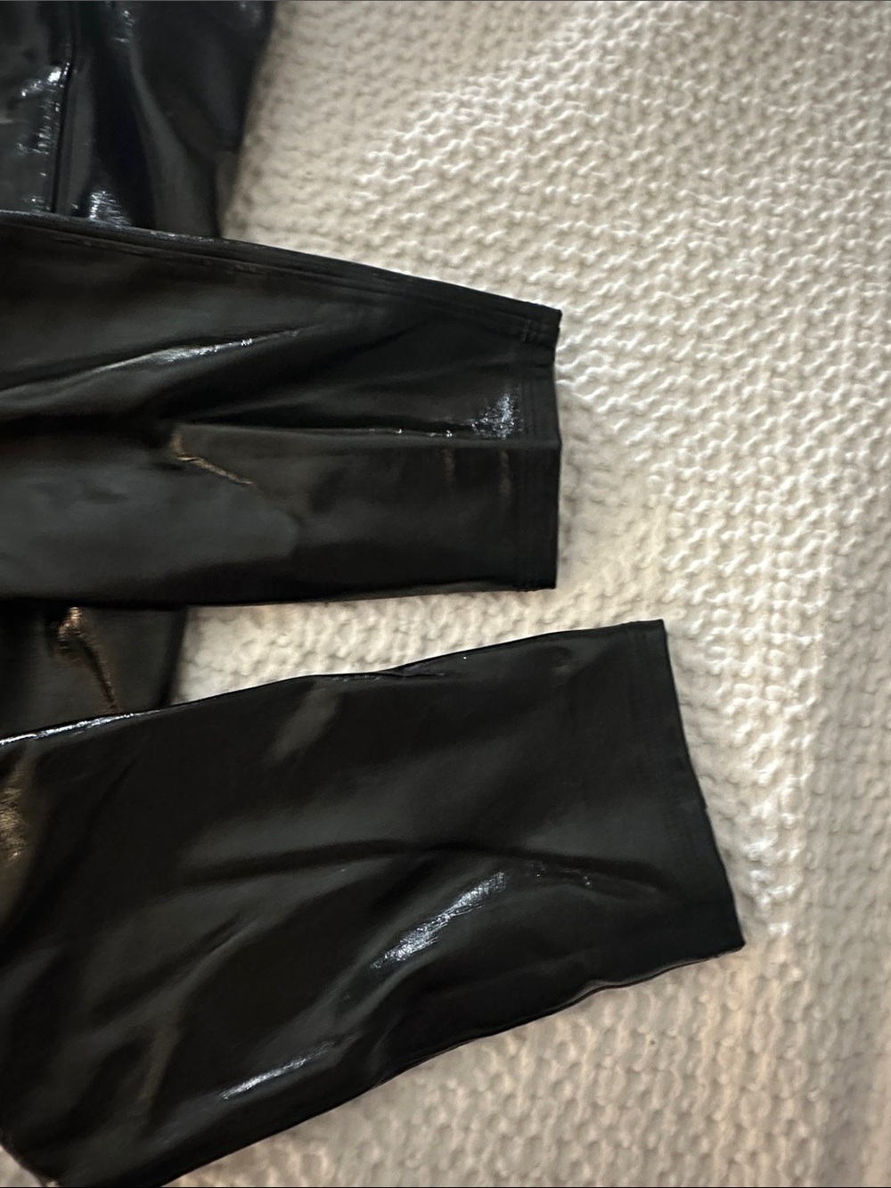 SPANX Glossy Black High-Rise Faux-Leather Leggings - Picture 8 of 8